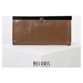 Кошелёк женский, 4 отдела на хлопушке, цвет коричневый