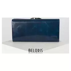 Кошелёк женский, 4 отдела на клапане, цвет синий