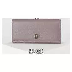 Кошелёк женский, 4 отдела на клапане, цвет пудра