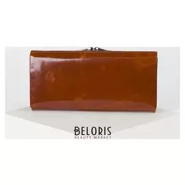 Кошелёк женский, 4 отдела на клапане, цвет рыжий