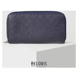 Кошелёк женский, 4 отдела на молниях, цвет синий