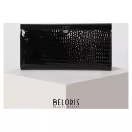 Кошелёк женский, 5 отделов на хлопушке, цвет чёрный