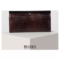 Кошелёк женский, 5 отделов на хлопушке, цвет кофе