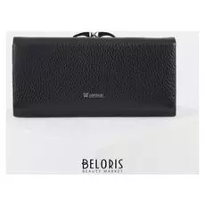 Кошелёк женский, 5 отделов на клапане, цвет чёрный