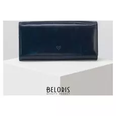 Кошелёк женский, 5 отделов на клапане, цвет синий