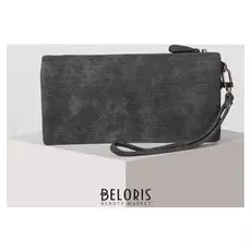 Кошелёк женский, 5 отделов на кнопке, цвет серый