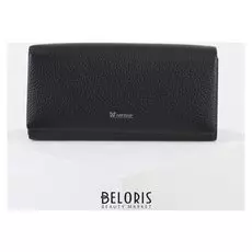 Кошелёк женский, 7 отделов на клапане, цвет чёрный