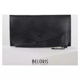 Кошелёк женский, отдел на клапане, цвет чёрный