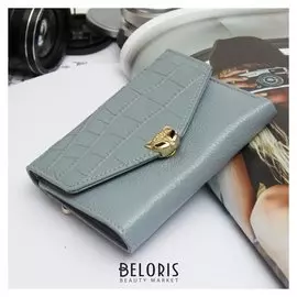 Кошелёк женский, отдел на клапане, цвет голубой