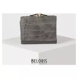 Кошелёк женский, отдел на клапане, цвет серый