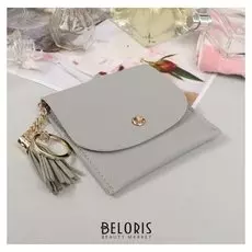 Кошелёк женский, отдел на клапане, цвет серый