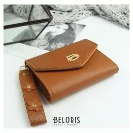 Кошелёк женский, отдел на клапане, с ручкой, цвет рыжий