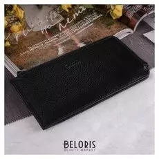 Кошелёк женский, отдел на кнопке, цвет чёрный