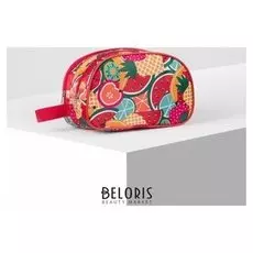 Косметичка, 2 отдела на молниях, цвет красный