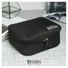 Косметичка дорожная, отдел на молнии, цвет чёрный