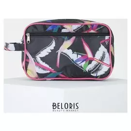 Косметичка дорожная, отдел на молнии, наружный карман, цвет чёрный