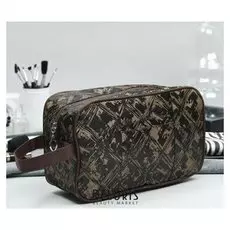 Косметичка дорожная, отдел на молнии, наружный карман, цвет кофе