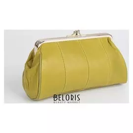 Косметичка-фермуар, 2 отдела на рамке, наружный карман, цвет оранжевый