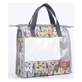 Косметичка "Фитнес" 20*7*20, отд на молнии, принт милые котики