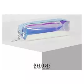 Косметичка-футляр, отдел на молнии, цвет голубой