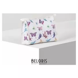 Косметичка, отдел на молнии, цвет белый