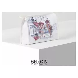 Косметичка, отдел на молнии, цвет белый