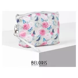 Косметичка, отдел на молнии, с ручкой, цвет бежевый