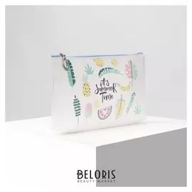 Косметичка простая, отдел на молнии, цвет белый