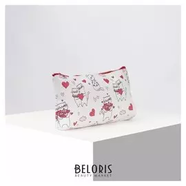 Косметичка простая, отдел на молнии, цвет белый