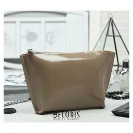 Косметичка простая, отдел на молнии, цвет бежевый