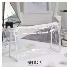 Косметичка пвх, отдел на молнии, цвет белый