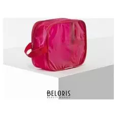 Косметичка пвх, отдел на молнии, цвет красный