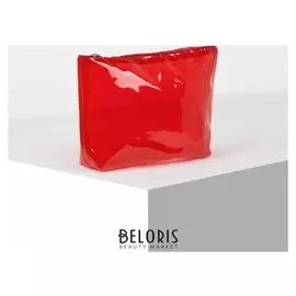 Косметичка пвх, отдел на молнии, цвет красный