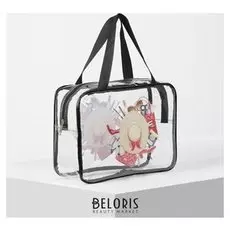 Косметичка пвх, отдел на молнии, цвет прозрачный