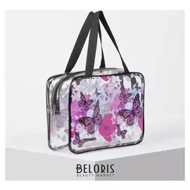 Косметичка пвх, отдел на молнии, цвет прозрачный