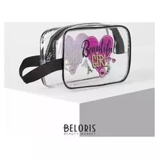 Косметичка пвх, отдел на молнии, цвет прозрачный