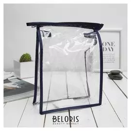 Косметичка пвх, отдел на молнии, цвет синий