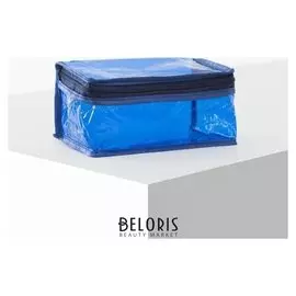 Косметичка пвх, отдел на молнии, цвет синий