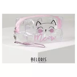 Косметичка пвх, отдел на молнии, прозрачная