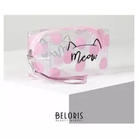 Косметичка пвх, отдел на молнии, прозрачная