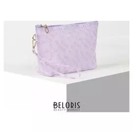 Косметичка пвх, отдел на молнии, с ручкой, цвет матовый сиреневый