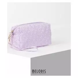 Косметичка пвх, отдел на молнии, с ручкой, цвет матовый сиреневый