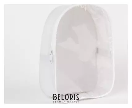 Косметичка пвх, отдел на молнии, с ручкой, цвет белый