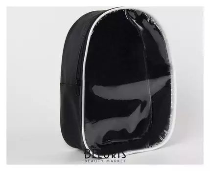 Косметичка пвх, отдел на молнии, с ручкой, цвет чёрный