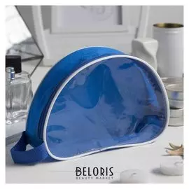 Косметичка пвх, отдел на молнии, с ручкой, цвет голубой