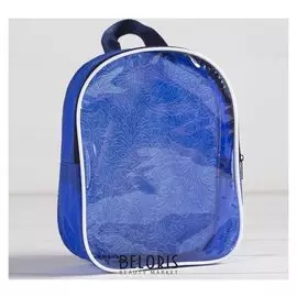 Косметичка пвх, отдел на молнии, с ручкой, цвет синий