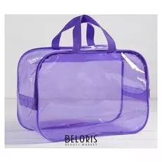 Косметичка-сумочка, отдел на молнии, 2 ручки, цвет фиолетовый