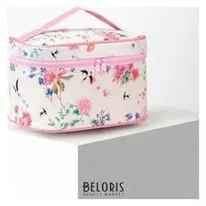 Косметичка-сумочка, отдел на молнии, с зеркалом, цвет малиновый