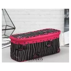 Косметичка-сундучок, отдел на молнии, цвет чёрный