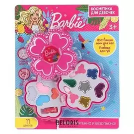 Косметика для девочек «Барби», тени, помада